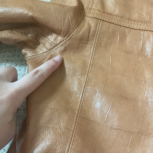 Lowenthal Vintage Leather Jacket with Faux Fur Size Medium Brown - Picture 6 of 10
